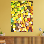 Tijdelijk minimalisme groen artdeco-patroon canvas afdruk (Insitu (Woonkamer))