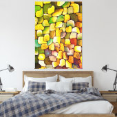 Tijdelijk minimalisme groen artdeco-patroon canvas afdruk (Insitu (Slaapkamer))