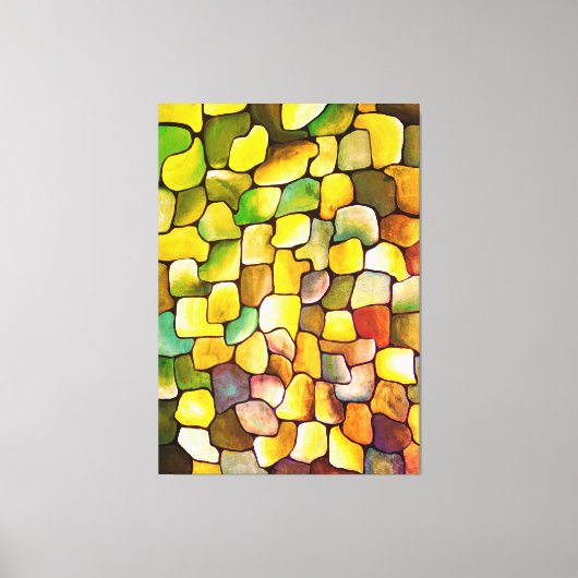 Tijdelijk minimalisme groen artdeco-patroon canvas afdruk (Voorkant)