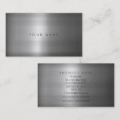 Tijdelijk minimalisme metalen zilver grijs vip visitekaartje (Voorkant / Achterkant)