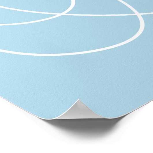 Tijdelijk minimalistisch Abstract lijnpasta blauw Poster (Hoek)