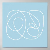 Tijdelijk minimalistisch Abstract lijnpasta blauw Poster (Voorkant)
