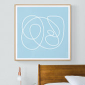 Tijdelijk minimalistisch Abstract lijnpasta blauw Poster