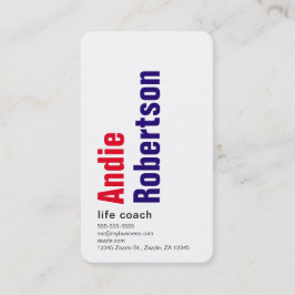 Tijdelijk minimalistisch rood paars visitekaartje