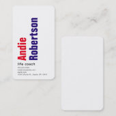 Tijdelijk minimalistisch rood paars visitekaartje (Voorkant / Achterkant)