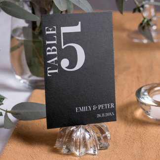 Tijdelijk minimalistisch WEDDING-tabelnummer Bedankkaart