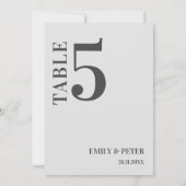 Tijdelijk minimalistisch wit WEDDING-tabelnummer Bedankkaart (Achterkant)