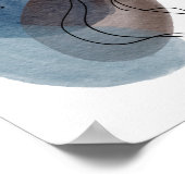 Tijdelijk modern Abstract kunstblauw roze zwart Poster (Hoek)