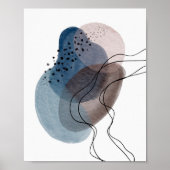 Tijdelijk modern Abstract kunstblauw roze zwart Poster (Voorkant)