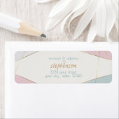 Tijdelijk modern Blauwgroen Roos voor geometrische Etiket (Insitu)