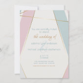 Tijdelijk modern Blauwgroen Roos voor geometrische Kaart (Voorkant)