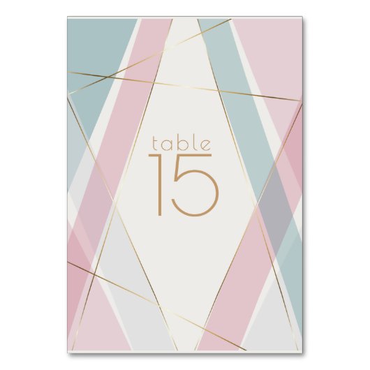 Tijdelijk modern Blauwgroen Roos voor geometrische Kaart (Voorkant)