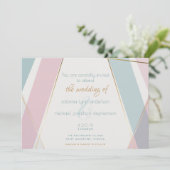 Tijdelijk modern Blauwgroen Roos voor geometrische Kaart (Staand voorkant)