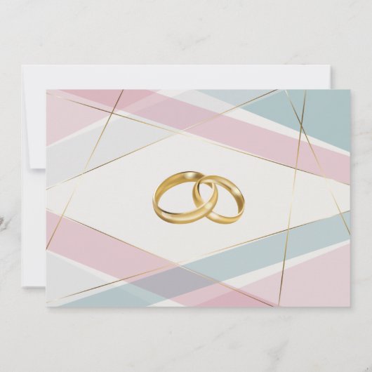 Tijdelijk modern Blauwgroen Roos voor geometrische Kaart (Achterkant)