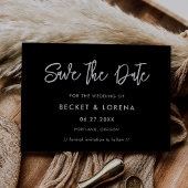 Tijdelijk modern zwart save the date