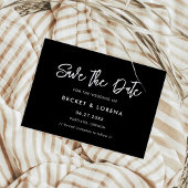 Tijdelijk modern zwart Sla de datum op Aankondigingskaart