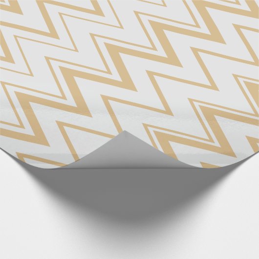 Tijdelijk neutraal wit chevron-patroon cadeaupapier (Hoek)