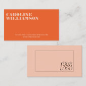 Tijdelijk Oranje minimalistisch Logo voor oude nam Visitekaartje (Voorkant / Achterkant)
