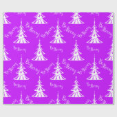 Tijdelijk Paars en wit kerstfeest Cadeaupapier (Vlak)