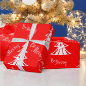 Tijdelijk rood en wit kerstfeest cadeaupapier