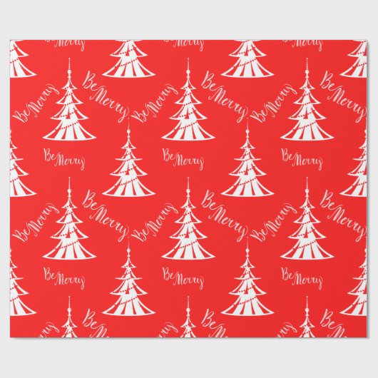 Tijdelijk rood en wit kerstfeest cadeaupapier (Vlak)