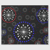 Tijdelijk rood wit vuurwerk cadeaupapier (Vlak)