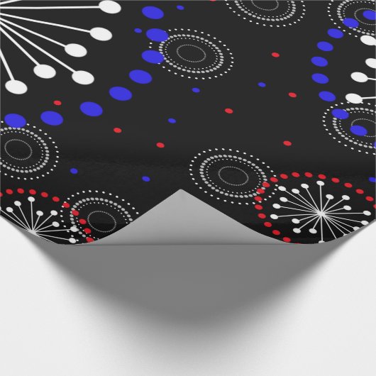 Tijdelijk rood wit vuurwerk cadeaupapier (Hoek)