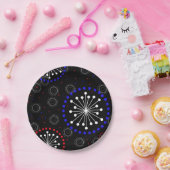 Tijdelijk rood wit vuurwerk papieren bordje (Feest)