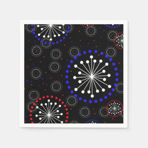 Tijdelijk rood wit vuurwerk servet