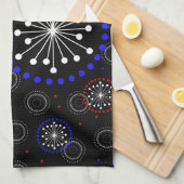 Tijdelijk rood wit vuurwerk theedoek (Quarter Fold)