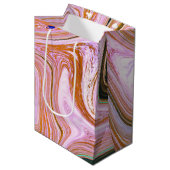 Tijdelijk roze marmer Abstract Medium Cadeauzakje (Voorkant Gekanteld)