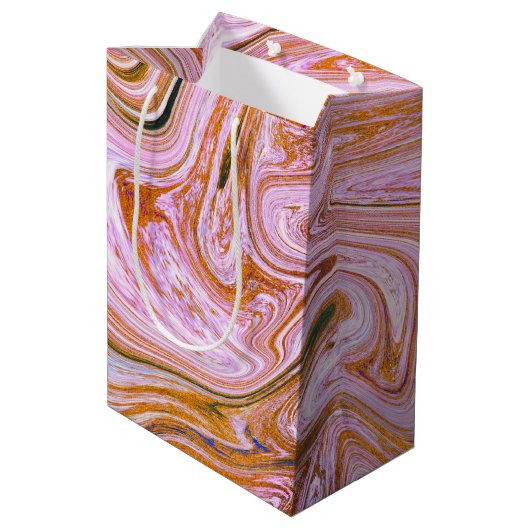 Tijdelijk roze marmer Abstract Medium Cadeauzakje (Achterkant Gekanteld)
