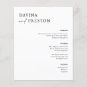 Tijdelijk script modern WEDDING DINNER MENU (Voorkant)