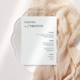 Tijdelijk script modern WEDDING DINNER MENU