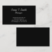 Tijdelijk stijlvol zwart papier wit visitekaartje (Voorkant / Achterkant)