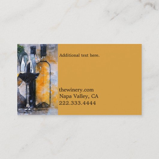 Tijdelijk wijnthema Aangepast Visitekaartje (Achterkant)