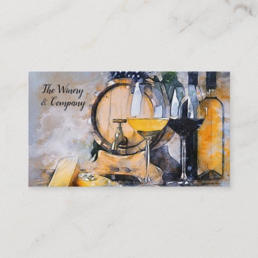 Tijdelijk wijnthema Aangepast Visitekaartje (Voorkant)