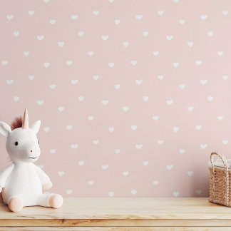 Tijdelijk Witte Hartjes Gedempte Neutrale Pastel R Behang