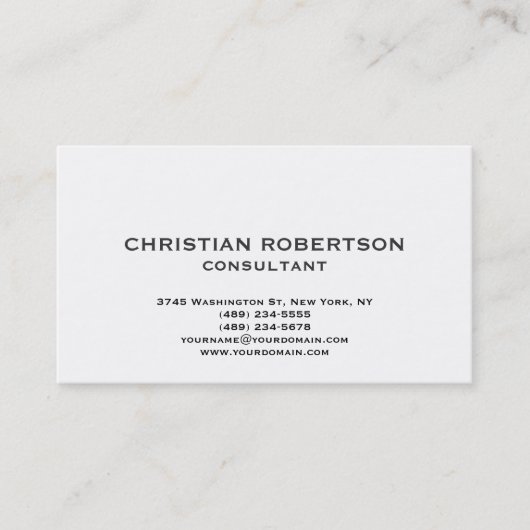 Tijdelijk zwart-wit consultant Visitekaartje (Voorkant)