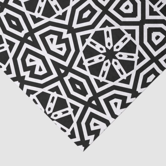 Tijdelijk zwart-wit geometrisch patroon tissuepapier (Detail)