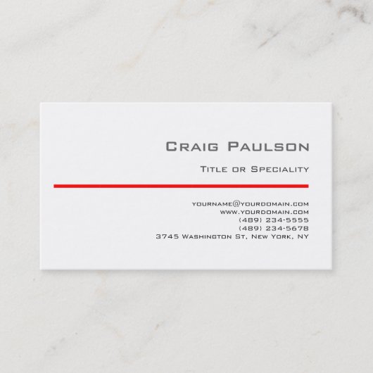 Tijdelijk zwart wit Visitekaartje rode lijn (Voorkant)
