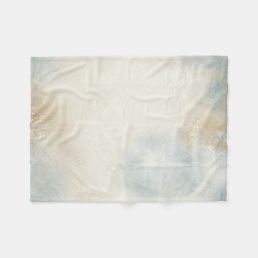 Tijdelijke Abstracte blauwe Cream Art Fleece Deken (Voorkant (Horizontaal))