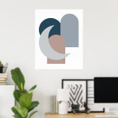 Tijdelijke Abstracte geometrische vormen moderne Poster (Thuiskantoor)