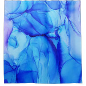 Tijdelijke Abstracte indigo Blue Paarse Swirls Douchegordijn (Voorkant)