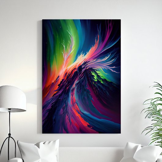 Tijdelijke Abstracte kleurrijke regenboogverf Canvas Afdruk