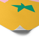 Tijdelijke Abstracte vormen - roze geel groen Poster (Hoek)