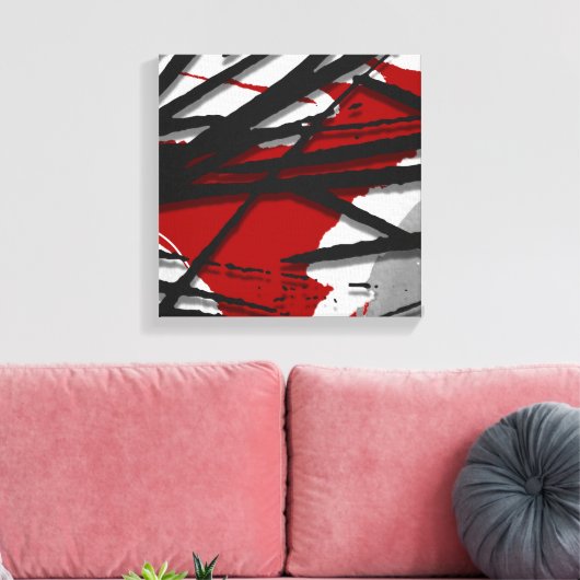 Tijdelijke Abstracte Waterverf Canvas Afdruk (Insitu (Woonkamer))