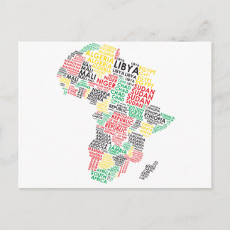 Tijdelijke Afrikaanse Word-kaart Briefkaart