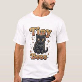 Tijdelijke Baas Zwarte Kat Ontwerp T-shirt