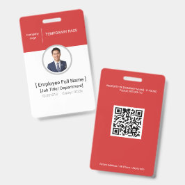 Tijdelijke Bezoekers Foto ID Badge